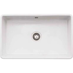 Abode Provincial Single Bowl Ceramic Kitchen Sink - White - AW1020