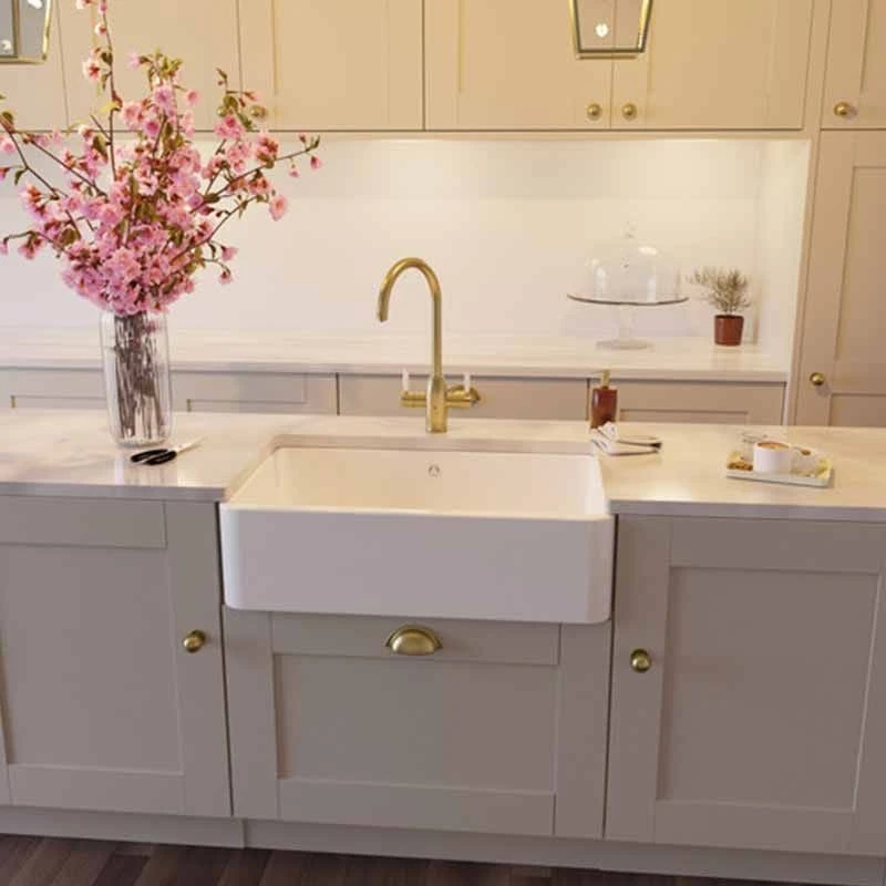 Abode Provincial Single Bowl Ceramic Kitchen Sink - White - AW1020 4 Abode Provincial Single Bowl Ceramic Kitchen Sink - White - AW1020 - Image 2