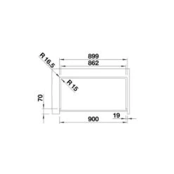 Blanco VINTERA XL 9 Silgranit 1 Bowl Kitchen Sink With Manual InFino Waste - Soft White - 526803 -Kitchen Shop b l blanco 526803 cut out dimensions