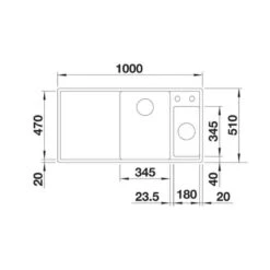 Blanco AXIA III 6 S RH Silgranit 1.5 Bowl Inset Kitchen Sink With Drain Remote Control - Soft White - 527045 -Kitchen Shop b l blanco 527045 dimensions
