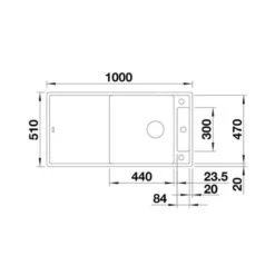 Blanco AXIA III XL 6 S Silgranit 1 Bowl Inset Reversible Kitchen Sink Wih Drain Remote Control - Soft White - 527051 -Kitchen Shop b l blanco 527051 dimensions