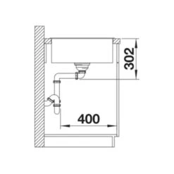 Blanco AXIA III XL 6 S Silgranit 1 Bowl Inset Reversible Kitchen Sink Wih Drain Remote Control - Soft White - 527051 -Kitchen Shop b l blanco 527051 side view dimensions
