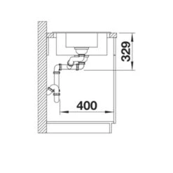 Blanco SONA 6 S Silgranit 1.5 Bowl Inset Reversible Kitchen Sink - Volcano Grey - 527337 -Kitchen Shop b l blanco 527337 side view dimensions