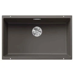 Blanco SUBLINE 700-U Silgranit 1 Bowl Undermount Kitchen Sink With Manual InFino Waste - Volcano Grey - 527356