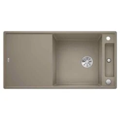 Blanco AXIA III XL 6 S 1 Bowl Inset Silgranit Reversible Kitchen Sink With Remote Control InFino Drain System - Tartufo - 523517