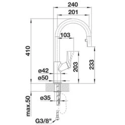 Blanco CARENA-S Vario Pull-Out Spout Galvanic Chrome Kitchen Tap - Chrome - BM3118CH 7 Blanco CARENA-S Vario Pull-Out Spout Galvanic Chrome Kitchen Tap - Chrome - BM3118CH -Kitchen Shop blanco carena 521356 dimensions