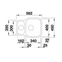 Blanco ESSENTIAL 530-U 1.5 Bowl Undermount Stainless Steel Reversible Kitchen Sink - 453665 -Kitchen Shop blanco essential 453665 dimensions