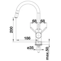 Blanco MIDA-S Pull-Out Spout Glavanic Chrome Kitchen Tap - Chrome - BM3121CH 9 Blanco MIDA-S Pull-Out Spout Glavanic Chrome Kitchen Tap - Chrome - BM3121CH -Kitchen Shop blanco mida 521454 dimensions