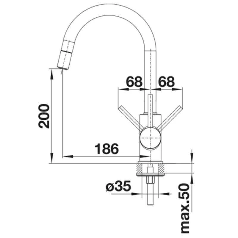 Blanco MIDA-S Pull-Out Spout Glavanic Chrome Kitchen Tap - Chrome - BM3121CH 6 Blanco MIDA-S Pull-Out Spout Glavanic Chrome Kitchen Tap - Chrome - BM3121CH - Image 4
