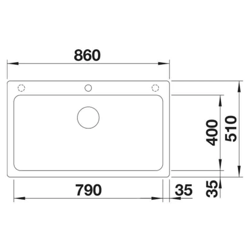 Blanco NAYA XL 9 1 Bowl Inset Silgranit Kitchen Sink - Alumetallic - 521814 5 Blanco NAYA XL 9 1 Bowl Inset Silgranit Kitchen Sink - Alumetallic - 521814 - Image 3