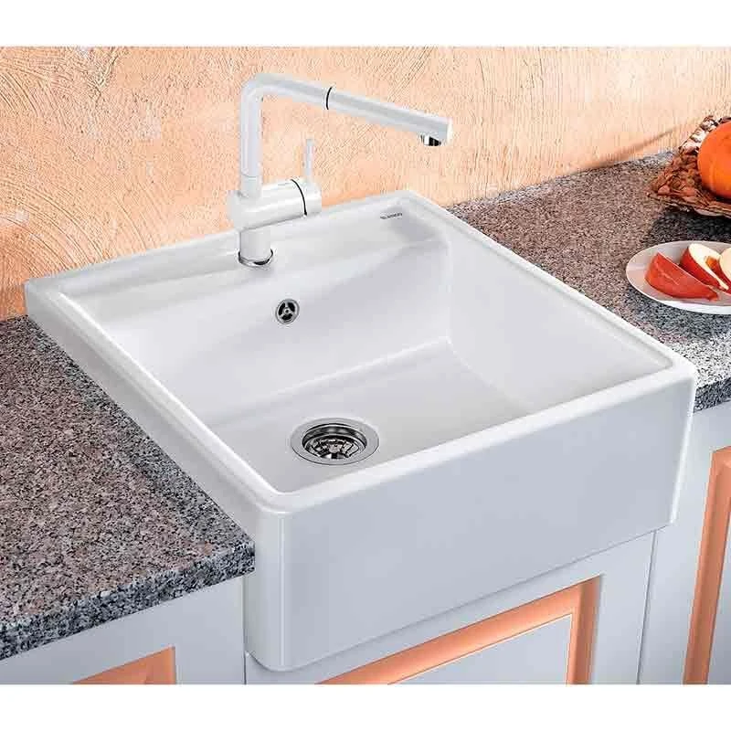 Blanco PANOR 60 1 Bowl Inset Ceramic Kitchen Sink - Chrystal White - 514486 4 Blanco PANOR 60 1 Bowl Inset Ceramic Kitchen Sink - Chrystal White - 514486 - Image 2