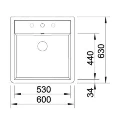 Blanco PANOR 60 1 Bowl Inset Ceramic Kitchen Sink - Chrystal White - 514486 12 Blanco PANOR 60 1 Bowl Inset Ceramic Kitchen Sink - Chrystal White - 514486 -Kitchen Shop blanco panor 514486 dimensions