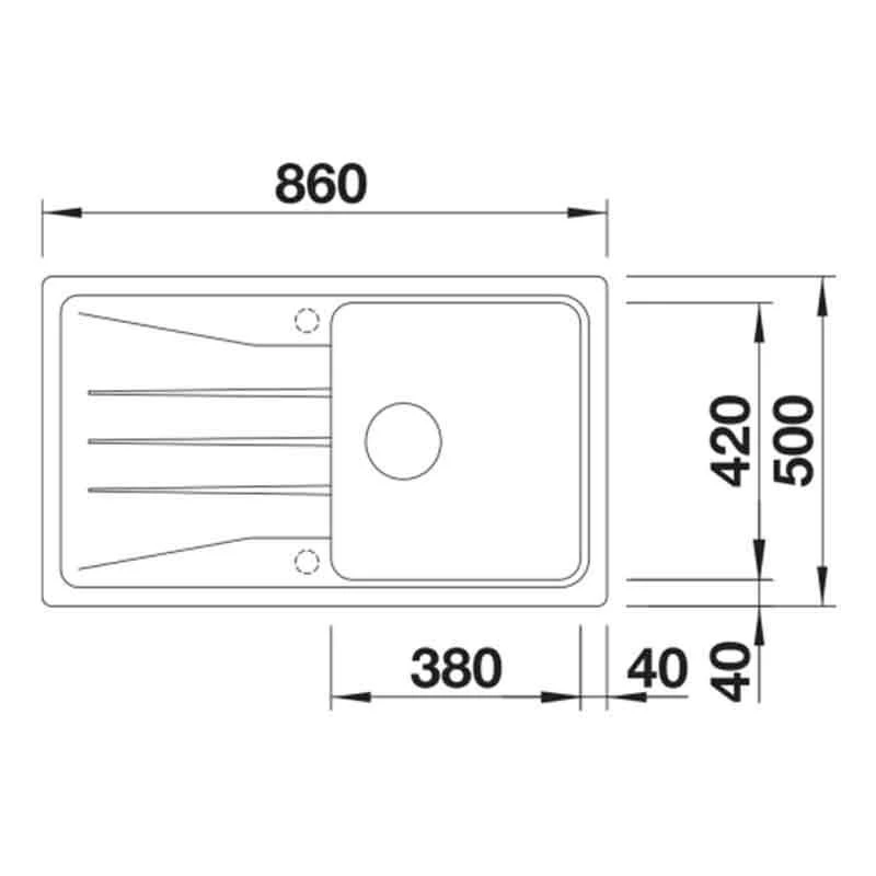Blanco SONA 5 S 1 Bowl Inset Silgranit Reversible Kitchen Sink - Tartufo - 519678 4 Blanco SONA 5 S 1 Bowl Inset Silgranit Reversible Kitchen Sink - Tartufo - 519678 - Image 2