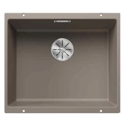 Blanco SUBLINE 500-U 1 Bowl Undermount Silgranit Kitchen Sink With Manual InFino Waste - Tartufo - 523439