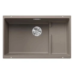 Blanco SUBLINE 700-U Level LH 1 Bowl Undermount Silgranit Kitchen Sink With Manual InFino Waste - Tartufo - 523545