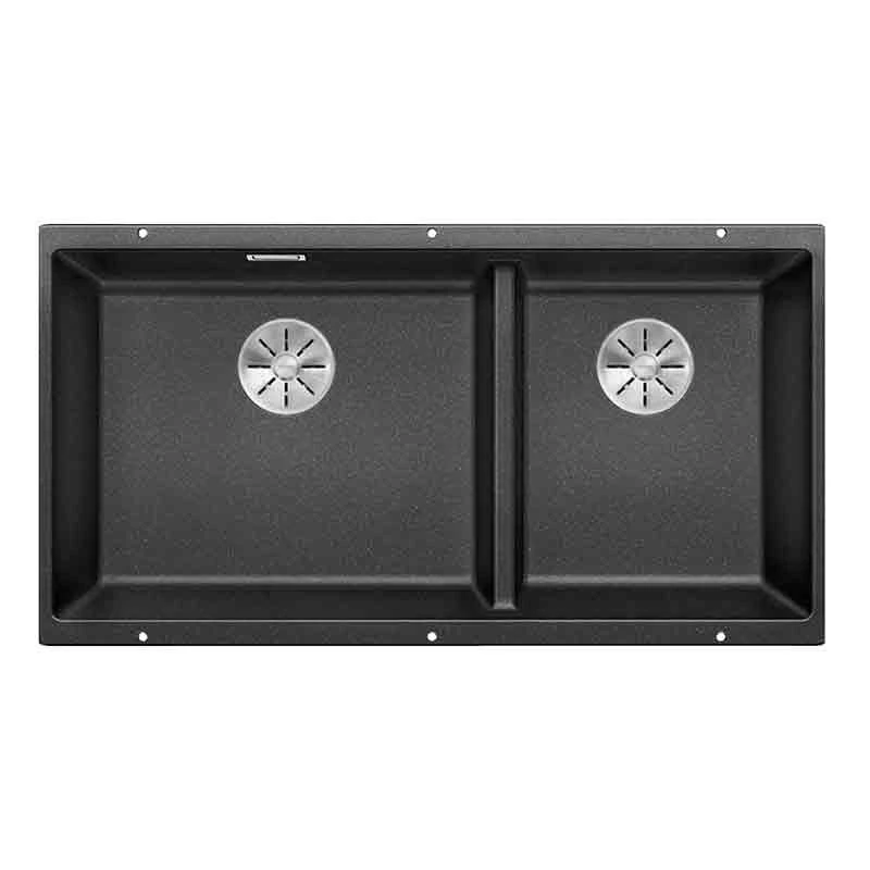Blanco SUBLINE 480/320-U LH 2 Bowl Undermount Silgranit Kitchen Sink With Manual InFino Waste - Anthracite - 523584 3 Blanco SUBLINE 480/320-U LH 2 Bowl Undermount Silgranit Kitchen Sink With Manual InFino Waste - Anthracite - 523584