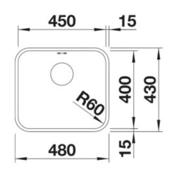 Blanco SUPRA 450-U 1 Bowl Undermount Stainless Steel Kitchen Sink - Brushed Finish - 452614 7 Blanco SUPRA 450-U 1 Bowl Undermount Stainless Steel Kitchen Sink - Brushed Finish - 452614 -Kitchen Shop blanco supra 452614 dimensions