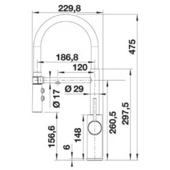 Blanco CATRIS-S Flexo Filter Kitchen Tap - Matt Black - 526707 9 Blanco CATRIS-S Flexo Filter Kitchen Tap - Matt Black - 526707 -Kitchen Shop blanco 526707 dimensions 1