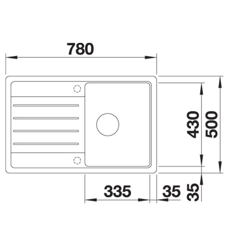 Blanco Legra 45 S Silgranit 1 Bowl Inset Reversible Kitchen Sink - Soft White - 527085 4 Blanco Legra 45 S Silgranit 1 Bowl Inset Reversible Kitchen Sink - Soft White - 527085 - Image 2