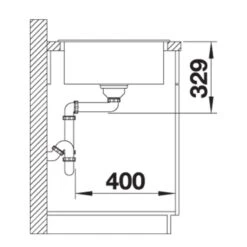 Blanco Legra 45 S Silgranit 1 Bowl Inset Reversible Kitchen Sink - Soft White - 527085 8 Blanco Legra 45 S Silgranit 1 Bowl Inset Reversible Kitchen Sink - Soft White - 527085 -Kitchen Shop blanco 527085 side view