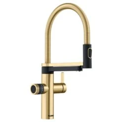 Blanco EVOL-S Pro 4-in-1 Flexible Hose Kitchen Kettle Tap - Satin Gold - 527429