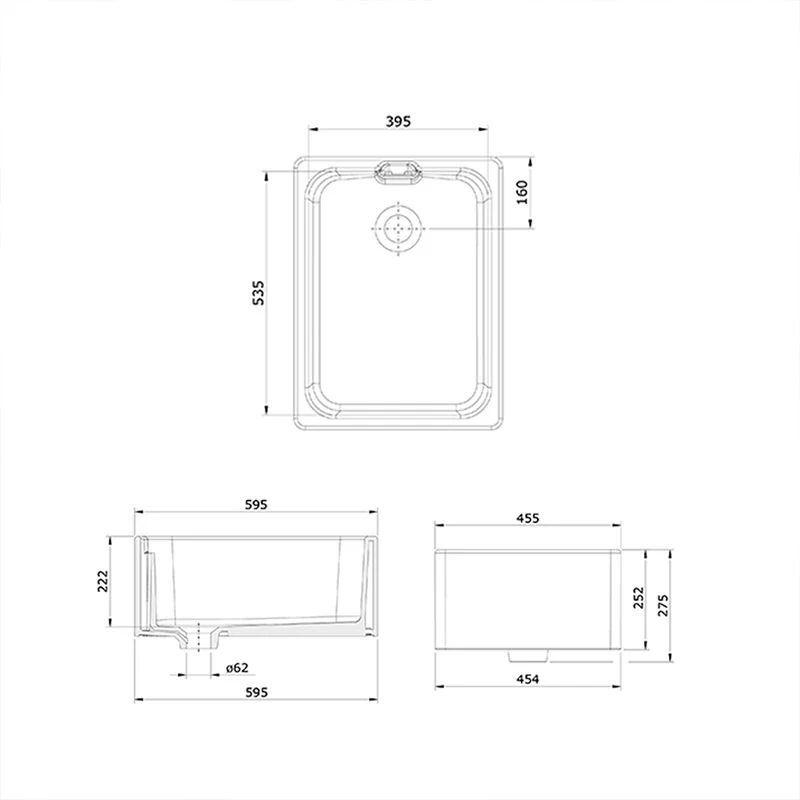 Rangemaster Farmhouse Belfast 1 Bowl Fire Clay Ceramic Kitchen Sink - Anthracite - CFBL595AN/ 6 Rangemaster Farmhouse Belfast 1 Bowl Fire Clay Ceramic Kitchen Sink - Anthracite - CFBL595AN/ - Image 4