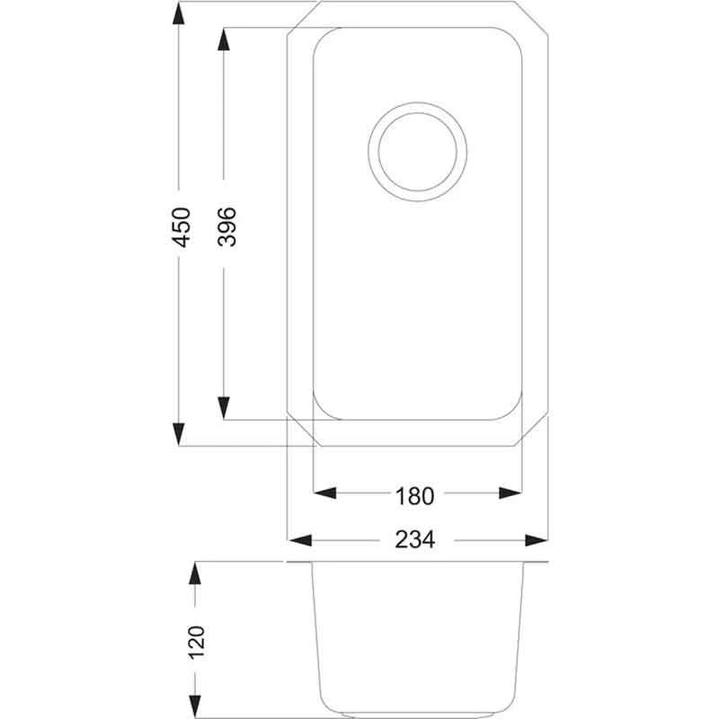 Prima+ 0.5 Bowl R25 Undermount Stainless Steel Kitchen Sink - CPR044 4 Prima+ 0.5 Bowl R25 Undermount Stainless Steel Kitchen Sink - CPR044 - Image 2