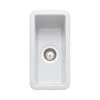 Rangemaster Rustique 234x460 0.5 Bowl Fire Clay Ceramic Kitchen Sink - White - CRUB1740WH/ -Kitchen Shop c r crub1740wh