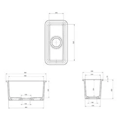 Rangemaster Rustique 234x460 0.5 Bowl Fire Clay Ceramic Kitchen Sink - White - CRUB1740WH/ -Kitchen Shop c r crub1740wh 3