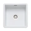 Rangemaster Rustique 462x462 1 Bowl Fire Clay Ceramic Kitchen Sink - White - CRUB4040WH/ -Kitchen Shop c r crub4040wh