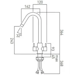Vado Sky Mono Sink Mixer Deck Mounted With Swivel Spout - CUC-1060-C/P -Kitchen Shop c u cuc 1060 1