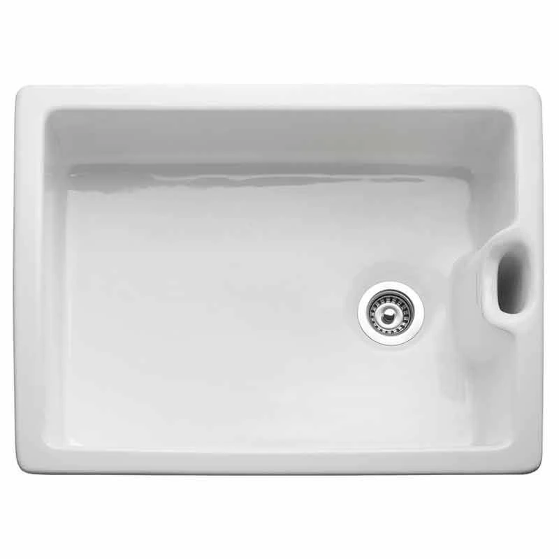 Rangemaster Classic Belfast 1 Bowl Fire Clay Ceramic Kitchen Sink - White - CCBL595WH/ 3 Rangemaster Classic Belfast 1 Bowl Fire Clay Ceramic Kitchen Sink - White - CCBL595WH/