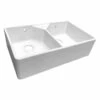 Reginox Dublin 2 Bowl Ceramic Belfast Style Sink - Pure White - DUBLIN -Kitchen Shop d u dublin