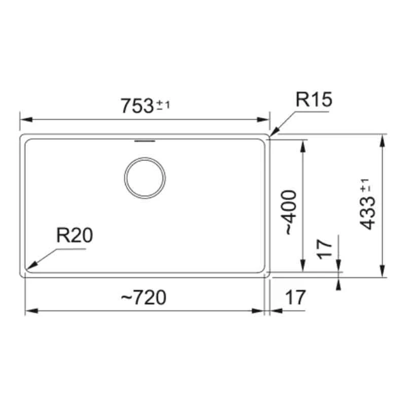 Franke Maris 1 Bowl Undermount Fragranite Kitchen Sink MRG 110-72 - Matt Black - 125.0688.513 4 Franke Maris 1 Bowl Undermount Fragranite Kitchen Sink MRG 110-72 - Matt Black - 125.0688.513 - Image 2