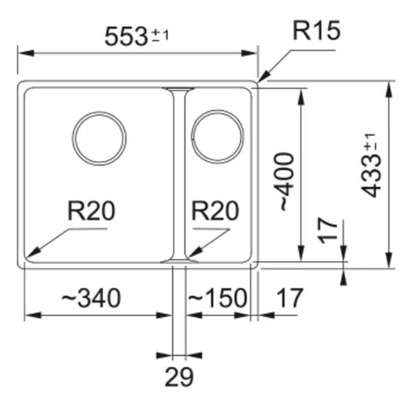 Franke Maris 1.5 Bowl Undermount Fragranite Kitchen Sink MRG 160-34-15 - Right Hand - Polar White - 125.0688.520 4 Franke Maris 1.5 Bowl Undermount Fragranite Kitchen Sink MRG 160-34-15 - Right Hand - Polar White - 125.0688.520 - Image 2