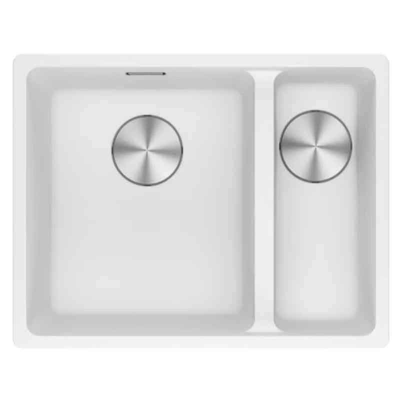 Franke Maris 1.5 Bowl Undermount Fragranite Kitchen Sink MRG 160-34-15 - Right Hand - Polar White - 125.0688.520 3 Franke Maris 1.5 Bowl Undermount Fragranite Kitchen Sink MRG 160-34-15 - Right Hand - Polar White - 125.0688.520