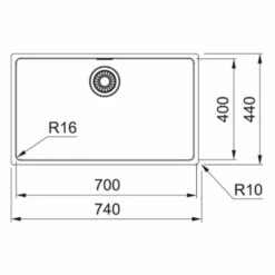 Franke Maris 1 Bowl Slim Top Inset Kitchen Sink MRX 210 70 - Stainless Steel - 127.0531.916 -Kitchen Shop franke maris 1270531916 dimensions