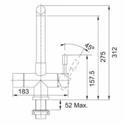 Franke Minerva Mondial 4-in-1 Electronic Kitchen Tap - Champagne Gold - 119.0625.371 11 Franke Minerva Mondial 4-in-1 Electronic Kitchen Tap - Champagne Gold - 119.0625.371 -Kitchen Shop franke minerva 1190625371 dimensions 1