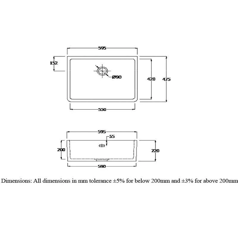 RAK Ceramics Gourmet Sink 2 - Belfast Style Kitchen Sink - GOSINK2 4 RAK Ceramics Gourmet Sink 2 - Belfast Style Kitchen Sink - GOSINK2 - Image 2