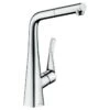 Hansgrohe Metris M71 Single Lever Kitchen Mixer Tap 320 With Pull-Out Spout - Chrome - 14821000 -Kitchen Shop h a hansgrohe 14821000