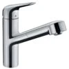 Hansgrohe Focus M42 EcoSmart Single Lever Kitchen Mixer Tap 150 With Pull-Out Spout Single Spray Mode - Chrome - 71865000 -Kitchen Shop h a hansgrohe 71865000