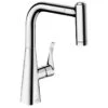 Hansgrohe Metris M71 Single Lever Kitchen Mixer Tap 220 With Pull-Out Spray & Sbox 2 Spray Modes - Chrome - 73800000