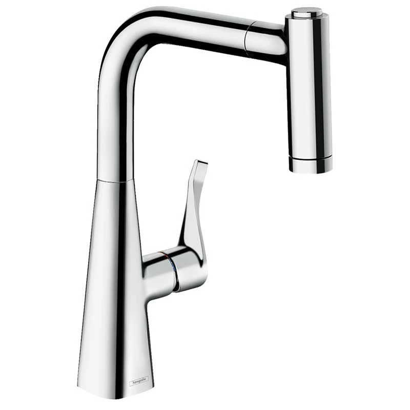 Hansgrohe Metris M71 Single Lever Kitchen Mixer Tap 220 With Pull-Out Spray & Sbox 2 Spray Modes - Chrome - 73800000 3 Hansgrohe Metris M71 Single Lever Kitchen Mixer Tap 220 With Pull-Out Spray & Sbox 2 Spray Modes - Chrome - 73800000