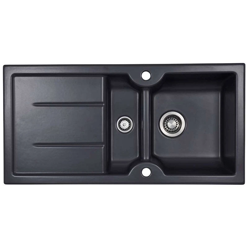 Thomas Denby Harmony MB 1.5 Bowl Reversible Ceramic Kitchen Sink & Drainer - Basalt - HAR1020BA 3 Thomas Denby Harmony MB 1.5 Bowl Reversible Ceramic Kitchen Sink & Drainer - Basalt - HAR1020BA