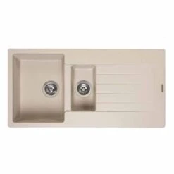 Reginox Harlem 15 1.5 Bowl Sink And Drainer - Caffe Silvery - HARLEM 15 CS