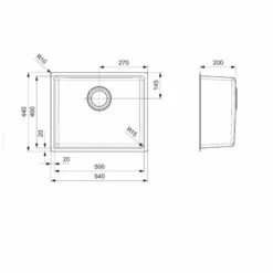 Reginox Houston 1 Bowl Integrated Sink - HOUSTON 50X40 -Kitchen Shop h o houston50x40 dimensions
