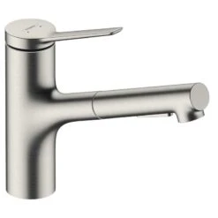 Hansgrohe Zesis M33 Single Lever Kitchen Mixer Tap 150 With Pull-Out Spray 2Jet Sbox Lite - Stainless Steel - 74803800
