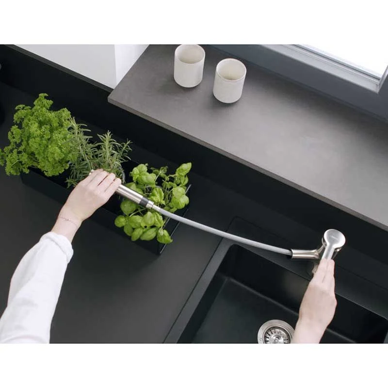 Hansgrohe Zesis M33 Single Lever Kitchen Mixer Tap 150 With Pull-Out Spray 2Jet Sbox Lite - Stainless Steel - 74803800 6 Hansgrohe Zesis M33 Single Lever Kitchen Mixer Tap 150 With Pull-Out Spray 2Jet Sbox Lite - Stainless Steel - 74803800 - Image 4