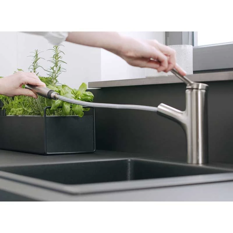 Hansgrohe Zesis M33 Single Lever Kitchen Mixer Tap 150 With Pull-Out Spray 2Jet Sbox Lite - Stainless Steel - 74803800 5 Hansgrohe Zesis M33 Single Lever Kitchen Mixer Tap 150 With Pull-Out Spray 2Jet Sbox Lite - Stainless Steel - 74803800 - Image 3