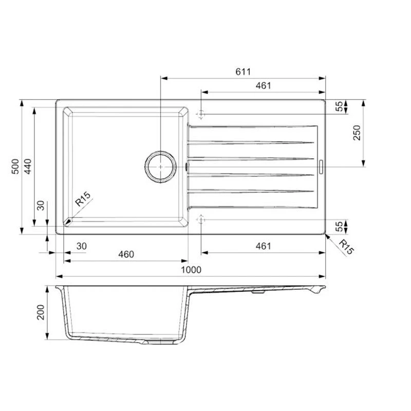 Reginox Harlem 10 1 Bowl Sink And Drainer - Pure White - HARLEM 10 PW 4 Reginox Harlem 10 1 Bowl Sink And Drainer - Pure White - HARLEM 10 PW - Image 2
